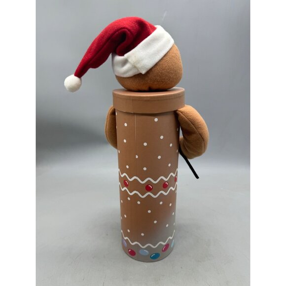 Jetmax Gingerbread Man Decorative Christmas Container With Santa Hat 16" READ - Picture 3 of 10